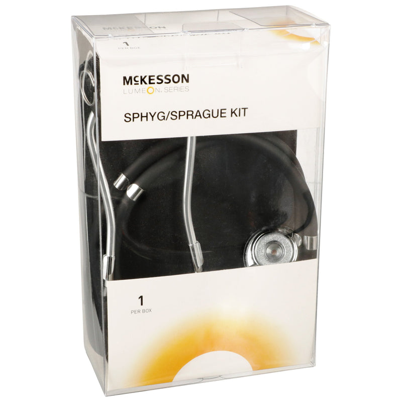 McKesson Brand Reusable Aneroid / Stethoscope Set 23 to 33 cm Adult Cuff Dual Head Sprague Stethoscope Pocket Aneroid (803191_BX) 1/BX