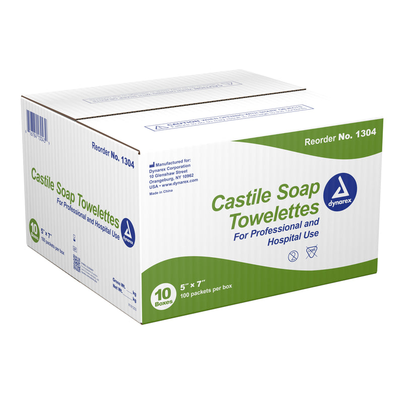 Dynarex® Castile Soap Towelette Individual Packet Scented 100 Count (689284_CS) 1000/CS