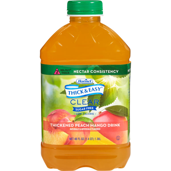 Thick & Easy® Clear Thickened Beverage 46 oz. Bottle Peach Mango Flavor Liquid IDDSI Level 2 Mildly Thick (1058825_EA) 1/EA