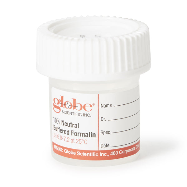 Click-It™ Prefilled Formalin Container 38 X 44 mm 10 mL Fill in 20 mL (0.67 oz.) Screw Cap Warning Label / Patient Information NonSterile (953067_CS) 96/CS