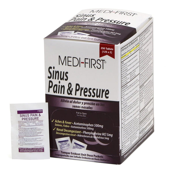 Medi-First® Sinus Relief 500 mg - 5 mg Strength Tablet 250 per Box (769187_BX) 250/BX
