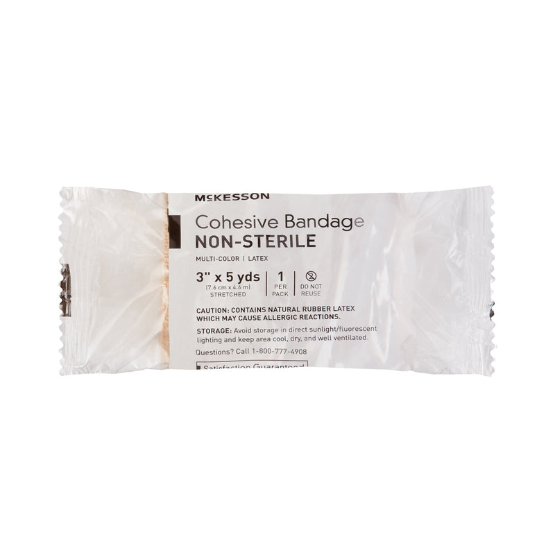McKesson Cohesive Bandage 3 Inch X 5 Yard Self-adherent Closure Purple / Pink / Green / Light Blue / Royal Blue / Red NonSterile Standard Compression (464157_CS) 24/CS