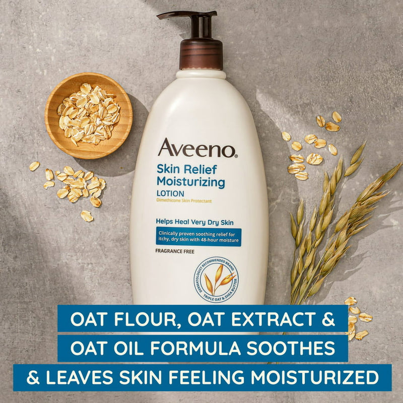 Aveeno® Skin Relief Hand and Body Moisturizer 12 oz. Pump Bottle Unscented Lotion (1228809_EA) 1/EA