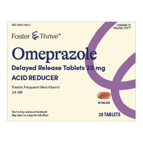Foster & Thrive™ Antacid 20 mg Strength Delayed-Release Tablet 28 per Box (1238955_BX) 1/BX