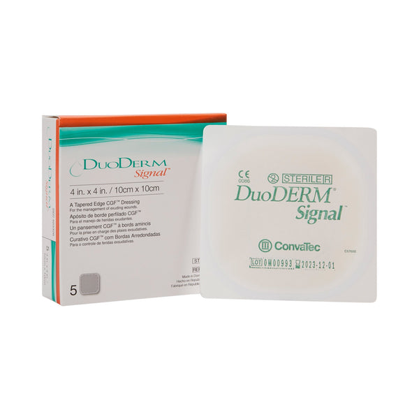 DuoDERM® Signal® CGF® Hydrocolloid Dressing Foam Backing 4 X 4 Inch Square Hydrocolloid (426728_BX) 5/BX