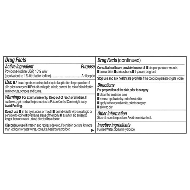 PDI® Impregnated Swabstick 10% Strength Povidone-Iodine Individual Packet NonSterile (188680_CS) 250/CS