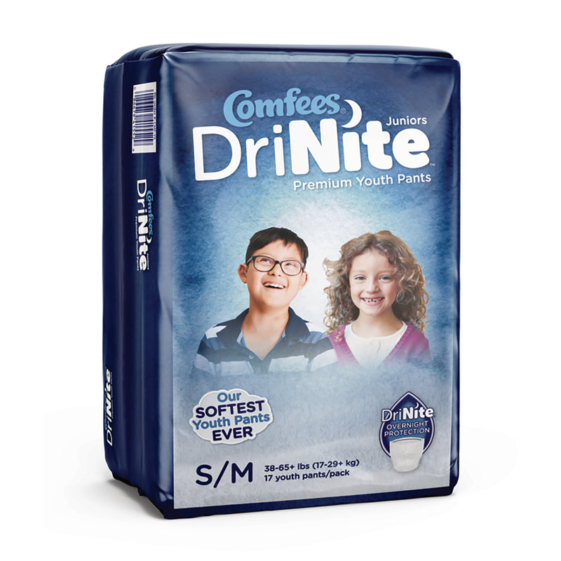 Comfees® DriNite® Juniors Unisex Youth Absorbent Underwear Pull On with Tear Away Seams Small / Medium Disposable Heavy Absorbency (1150965_CS) 68/CS
