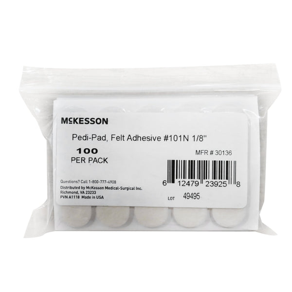 McKesson Pedi-Pad Protective Pad Size 101-Narrow Adhesive Foot (1111069_PK) 100/PK