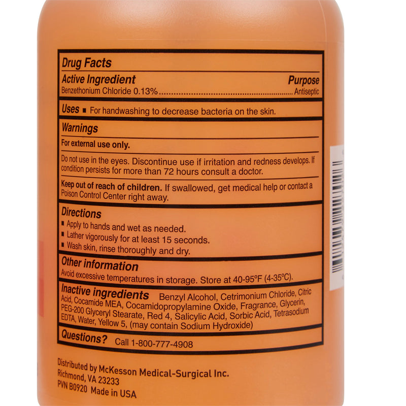 McKesson Antibacterial Soap Liquid 18 oz. Pump Bottle Clean Scent (1067683_EA) 1/EA
