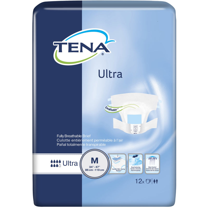 TENA® Ultra Unisex Adult Incontinence Brief Medium Disposable Heavy Absorbency (694181_CS) 8/CS