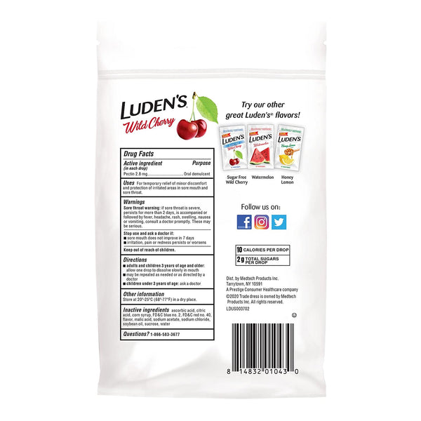 Luden's® Sore Throat Relief 2.8 mg Strength Lozenge 30 per Bag (1211523_BG) 30/BG