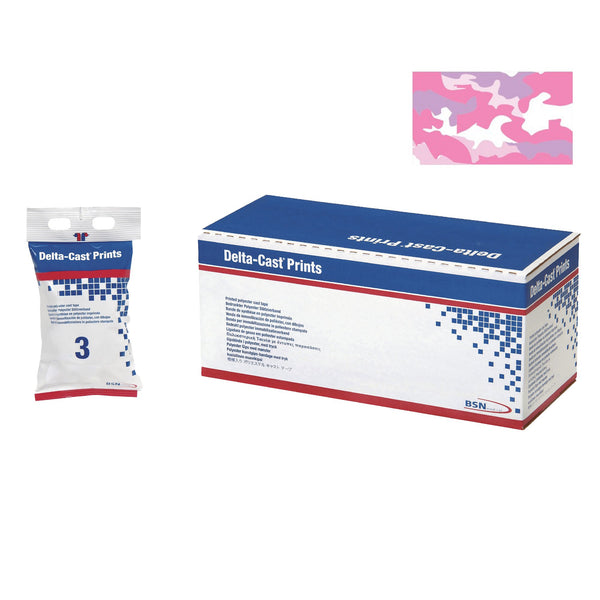 Delta-Cast® Prints Cast Tape 3 Inch X 12 Foot Polyester Pink Camouflage (941024_BX) 10/BX