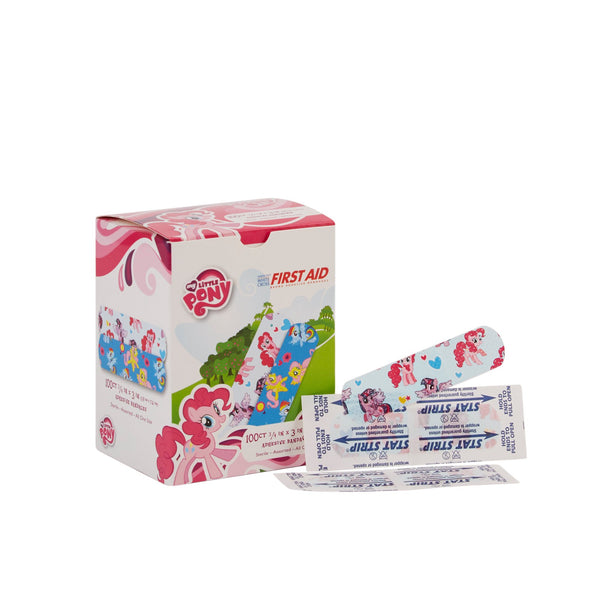 American® White Cross Stat Strip® Adhesive Strip 3/4 X 3 Inch Plastic Rectangle Kid Design (My Little Pony) Sterile (980583_BX) 100/BX
