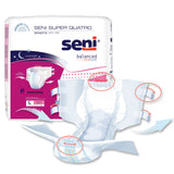 Seni® Super Quatro Unisex Adult Incontinence Brief Large Disposable Heavy Absorbency (1163835_CS) 36/CS