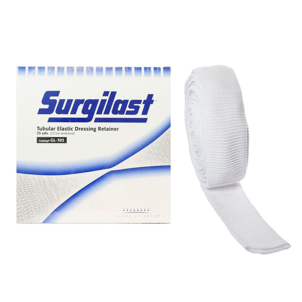 Surgilast® Elastic Net Retainer Dressing Tubular Elastic 25 Yard Size 3 White Medium Hand / Arm / Leg / Foot NonSterile (472653_BX) 1/BX