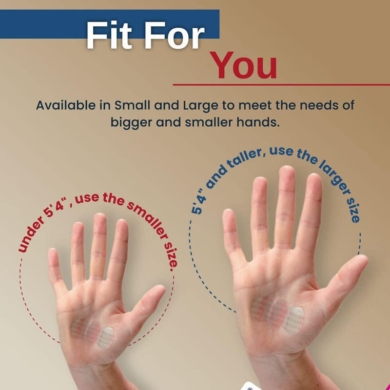 Carpal AID® Patch Hand-Based Carpal Tunnel Support Plastic Left or Right Hand Clear Large (1233610_CS) 960/CS