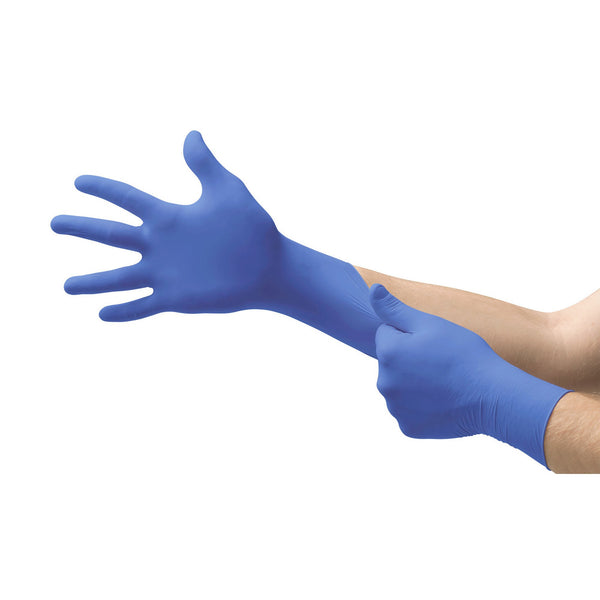 Micro-Touch® Nitrile Exam Glove Large NonSterile Nitrile Standard Cuff Length Textured Fingertips Blue Chemo Tested (703152_CS) 10/CS