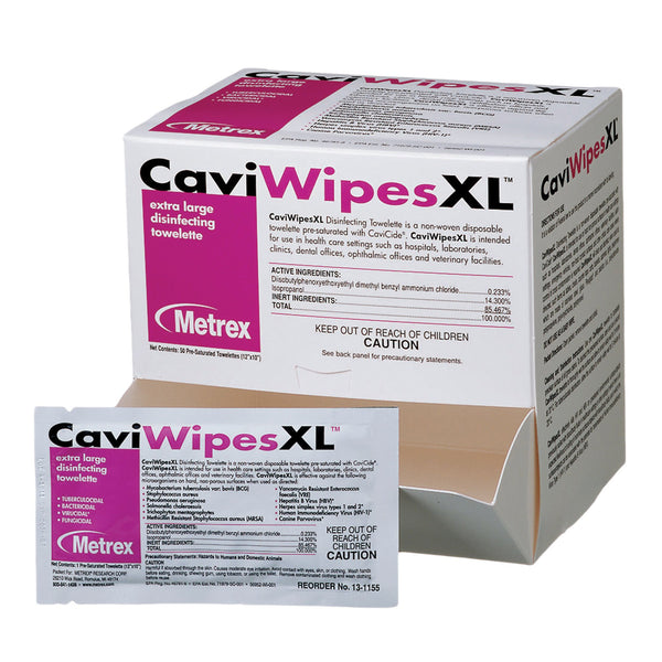 CaviWipes™ Surface Disinfectant Premoistened Alcohol Based Manual Pull Wipe 50 Count Individual Packet Alcohol Scent NonSterile (496463_CS) 300/CS