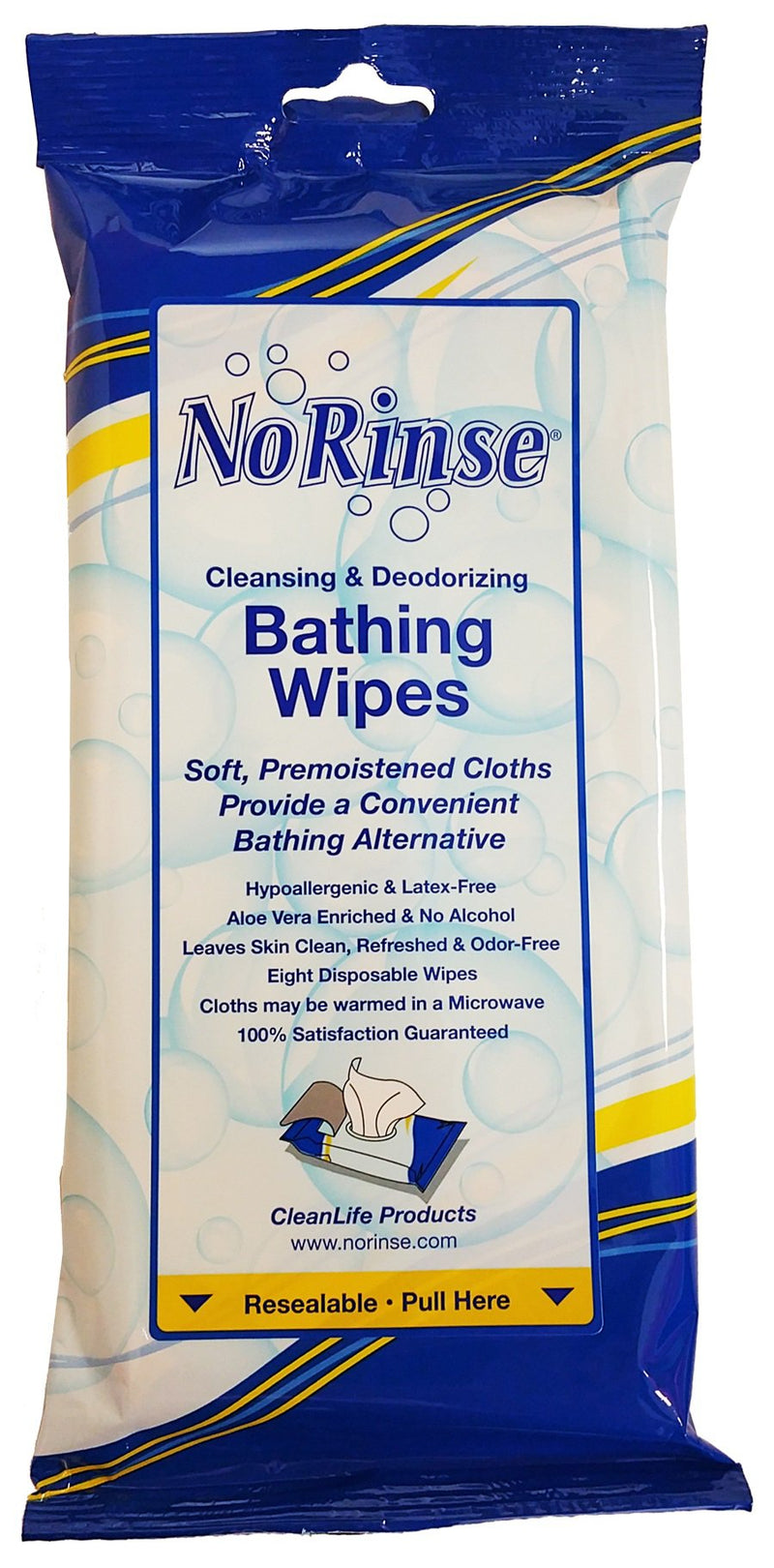 No Rinse® Rinse-Free Bath Wipe Soft Pack Scented 8 Count (928630_PK) 8 ...