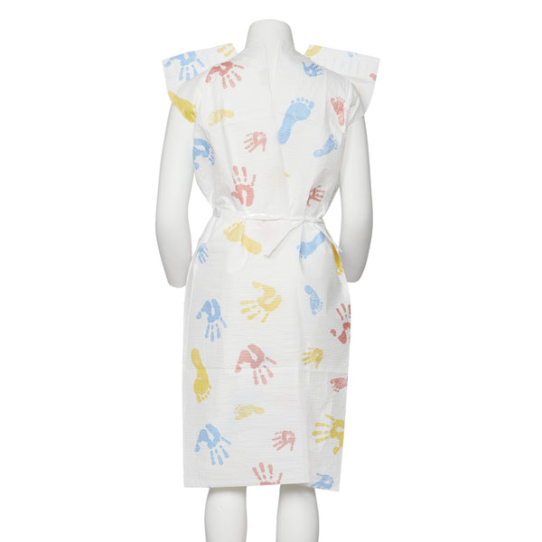 Graham Medical Products Patient Exam Gown Child Size Kid Design (Hand and Foot Print) Disposable (473089_CS) 50/CS