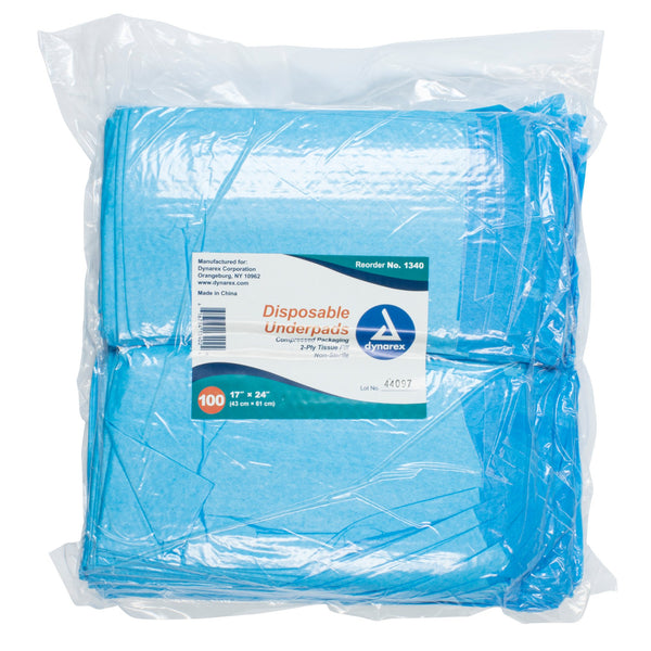 Dynarex® Disposable Underpad 17 X 24 Inch Fluff Light Absorbency (793874_CS) 300/CS