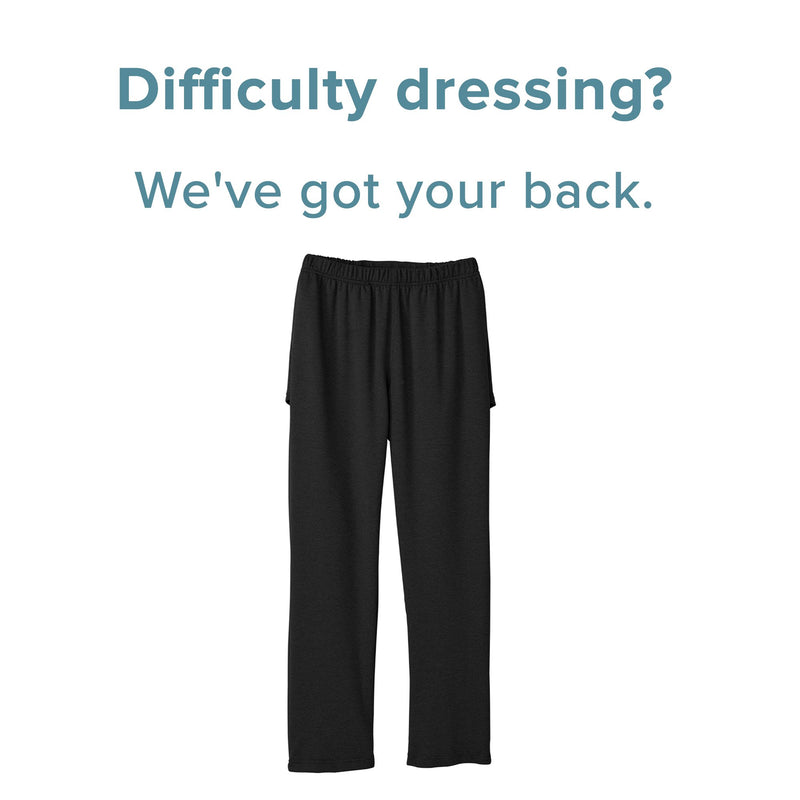 Silverts® Adaptive Pants Back Overlap 3X-Large Black Female (1219553_EA) 1/EA