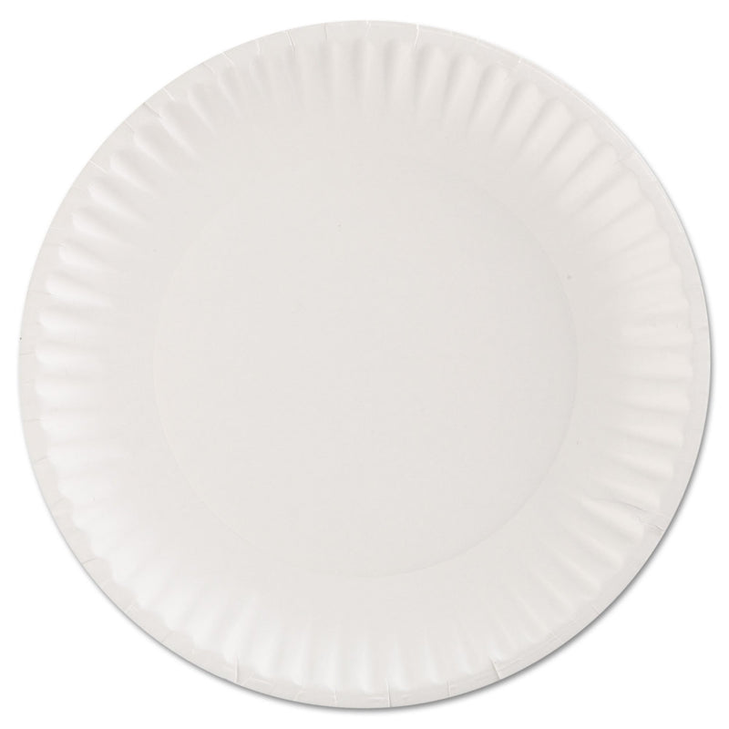 AJM Packaging Corporation Plate White Single Use Paper 9 Inch Diameter (549338_CS) 12/CS