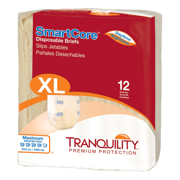 Tranquility SmartCore™ Unisex Adult Incontinence Brief X-Large Disposable Heavy Absorbency (801663_PK) 12/PK
