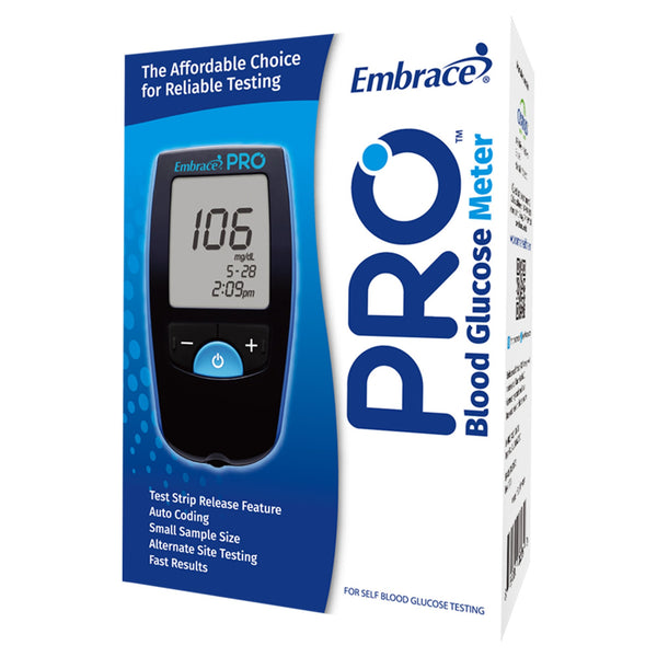 Embrace® Blood Glucose Meter 5 Second Results Stores up to 500 Results No Coding Required (1040073_EA) 1/EA