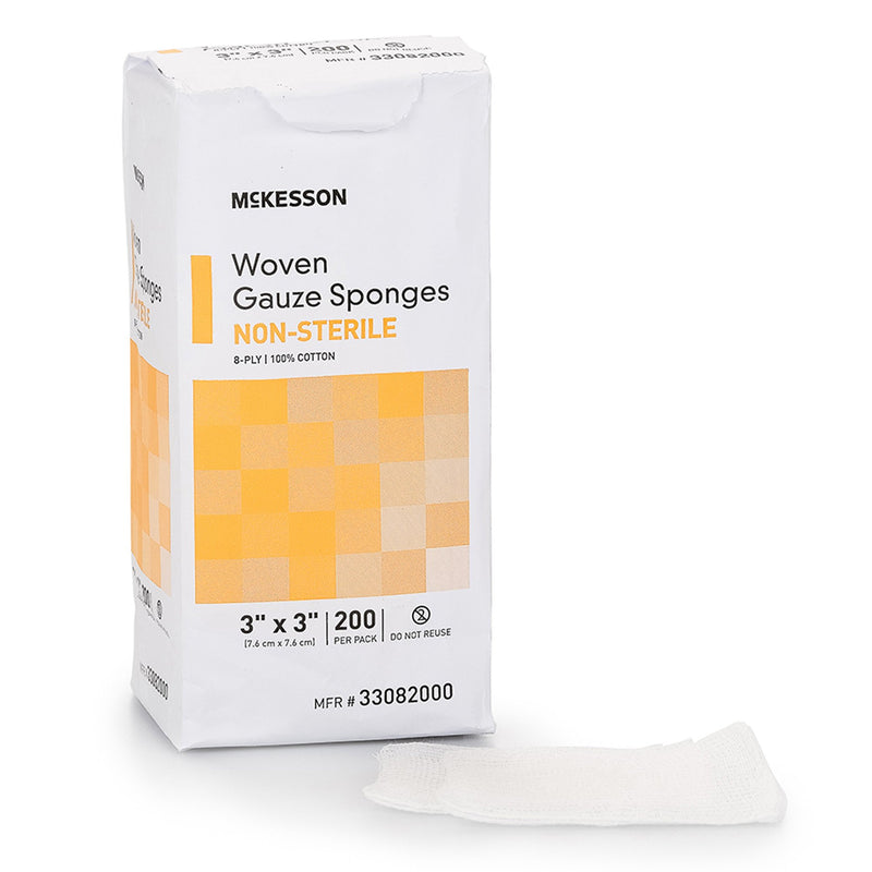 McKesson Gauze Sponge 3 X 3 Inch 8-Ply NonSterile 200 per Pack (446030_CS) 4000/CS
