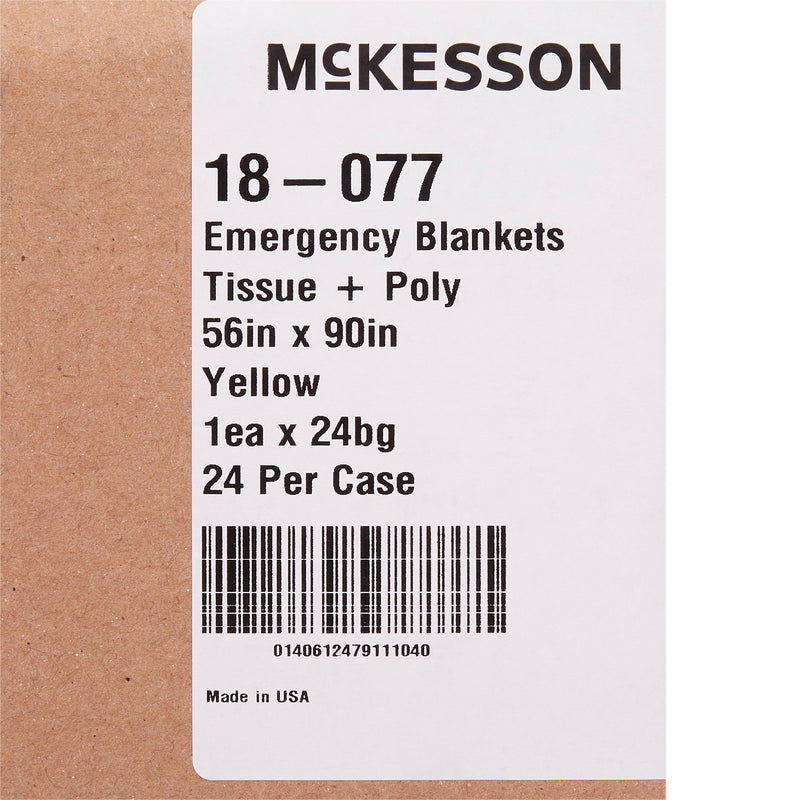 McKesson Emergency Blanket 56 X 90 Inch Tissue / Poly Laminate 10 oz. (440936_CS) 24/CS