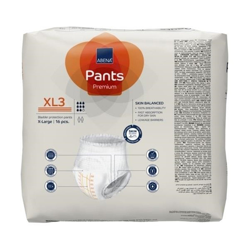 Abena® Premium Pants XL3 Unisex Adult Absorbent Underwear Pull On with Tear Away Seams X-Large Disposable Heavy Absorbency (1218238_CS) 96/CS