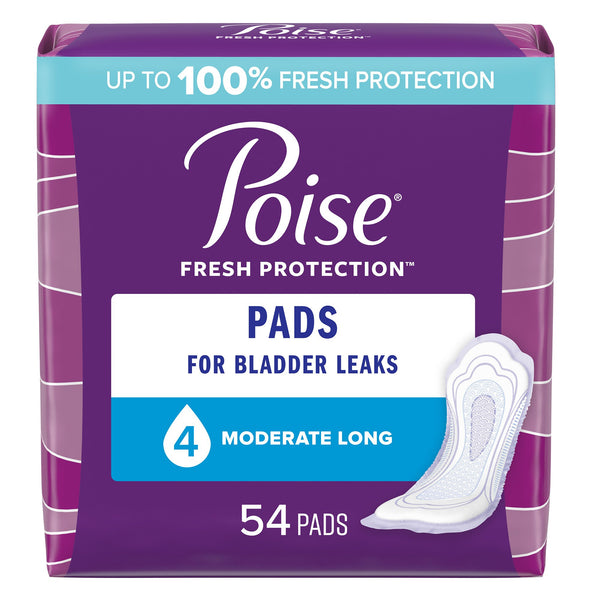 Poise® Fresh Protection™ Bladder Control Pad 12.20 Inch Length Moderate Absorbency Sodium Polyacrylate Core One Size Fits Most (1100865_CS) 108/CS