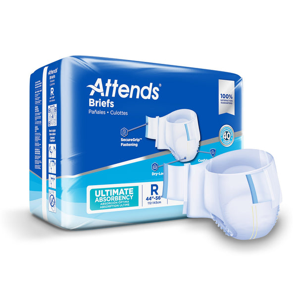 Attends® Advanced Unisex Adult Incontinence Brief Regular Disposable Heavy Absorbency (950224_CS) 80/CS