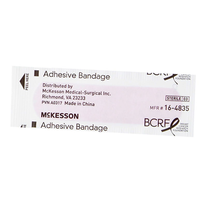 McKesson Adhesive Strip 3/4 X 3 Inch Plastic Rectangle Pink Sterile (1055594_BX) 100/BX