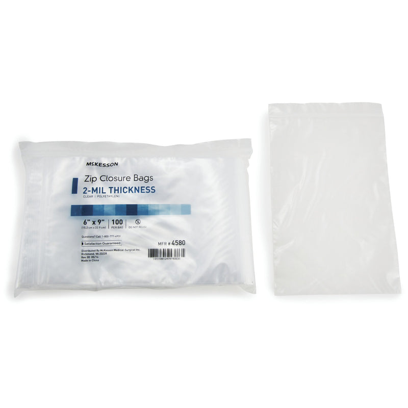 McKesson Reclosable Bag 6 X 9 Inch Polyethylene Clear Zipper Closure (911643_BX) 10/BX