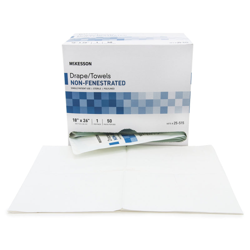 McKesson General Purpose Drape Poly Lined Towel Drape 18 W X 26 L Inch Sterile (68107_CS) 300/CS