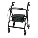 McKesson 4 Wheel Rollator Black Adjustable Height / Folding Aluminum Frame (1065266_EA) 1/EA
