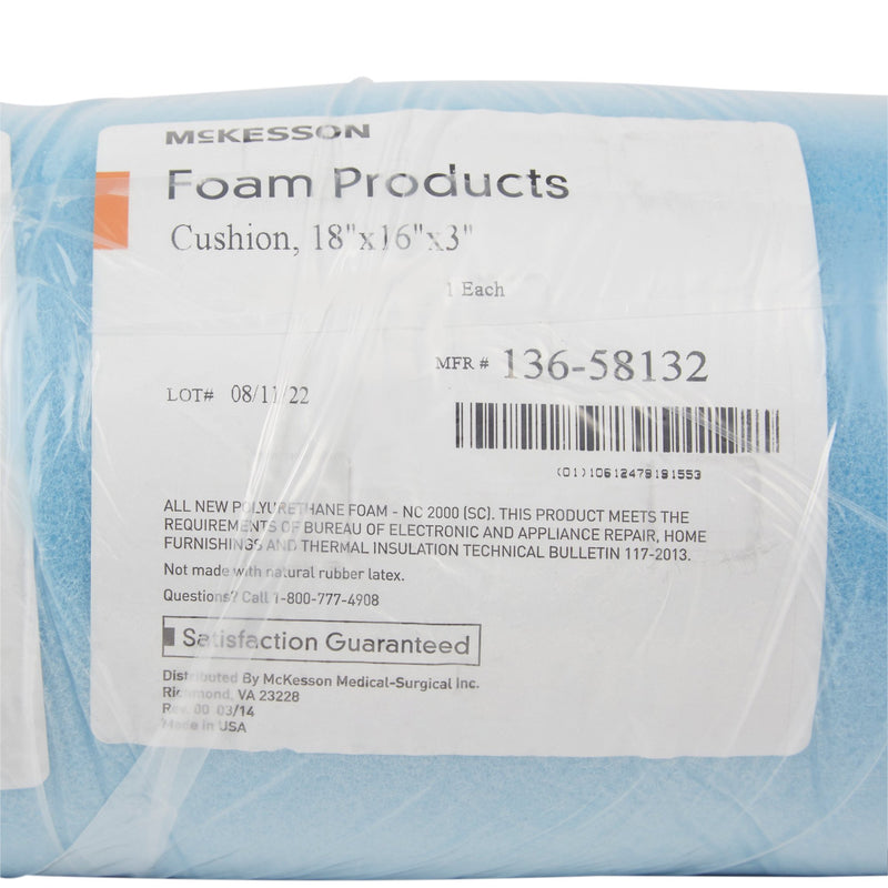McKesson Seat Cushion 18 W X 16 L X 3 D Inch Convoluted Foam (929210_EA) 1/EA