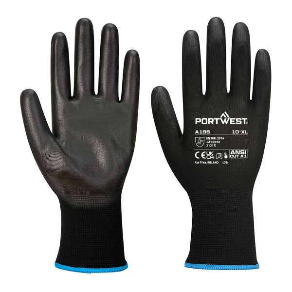 Portwest Touchscreen - PU, Black, Size L (A195K8RL) Each