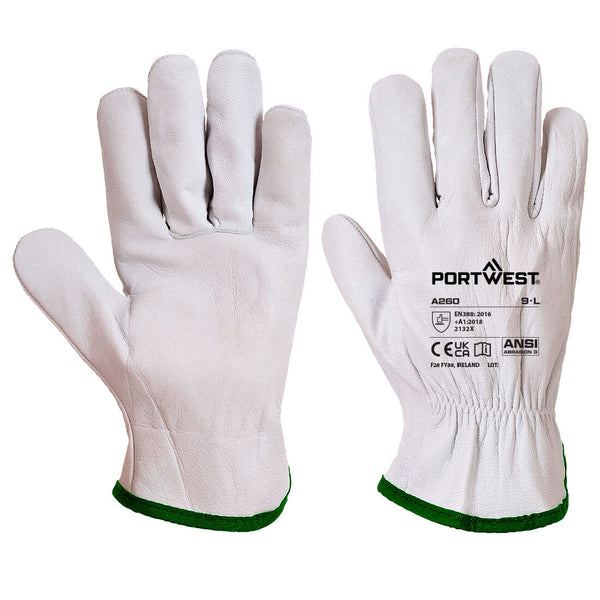 Portwest Oves Driver Glove, Gray, Size XL (A260GRRXL) Each