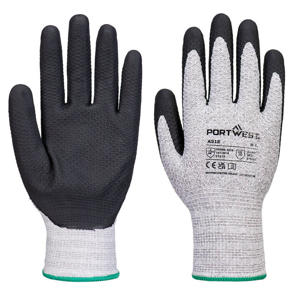 Portwest Grip 13 Nitrile Diamond Knit Glove, Gray/Black, Size M (A312G8RM) Pack of 12