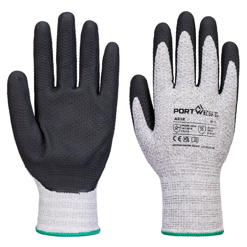 Portwest Grip 13 Nitrile Diamond Knit Glove, Gray/Black, Size M (A312G8RM) Pack of 12