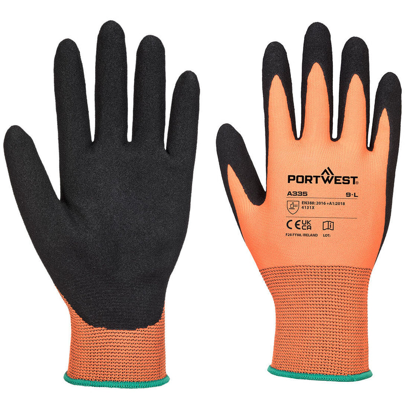 Portwest Dermi-Grip NPR15 Nitrile Sandy, Orange/Black, Size XXL (A335O8RXXL) Each