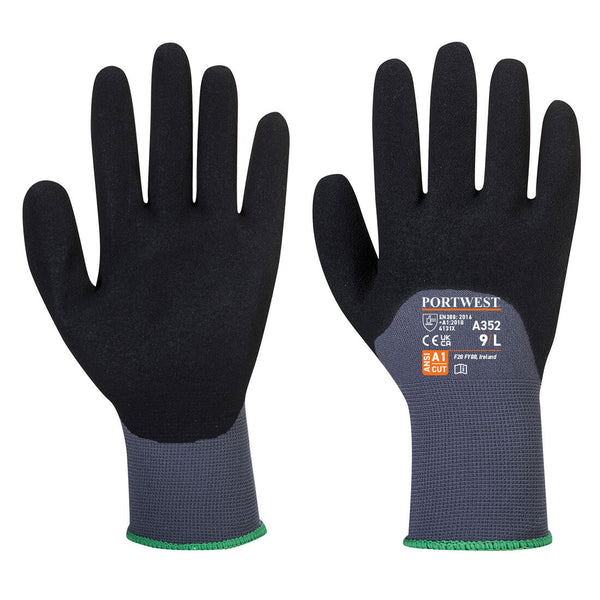 Portwest DermiFlex Ultra Glove - Nitrile Foam, Gray/Black, Size M (A352G8RM) Each
