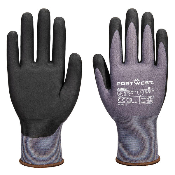 Portwest ESD 15  Nitrile Essential Multipack, Gray/Black, Size M (A356G8RM) Pack of 12