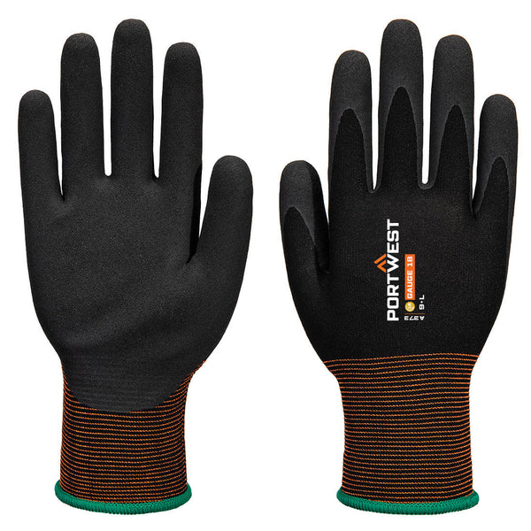 Portwest GP Grip 18 Latex Sandy Glove, Black, Size XS (A373K8RXS) Each