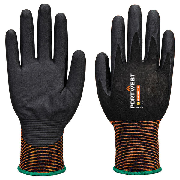 Portwest GP Grip 18 Nitrile Micro foam Glove, Black, Size XS (A374K8RXS) Each
