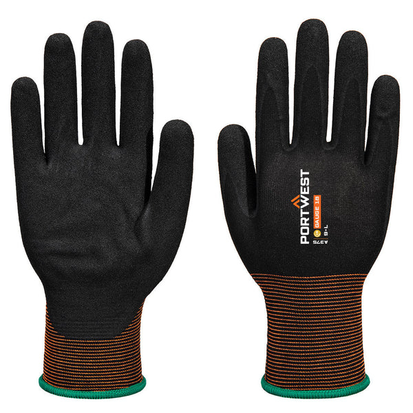Portwest GP Grip 18 Nitrile smooth/sandy Glove, Black, Size XXL (A375K8RXXL) Each