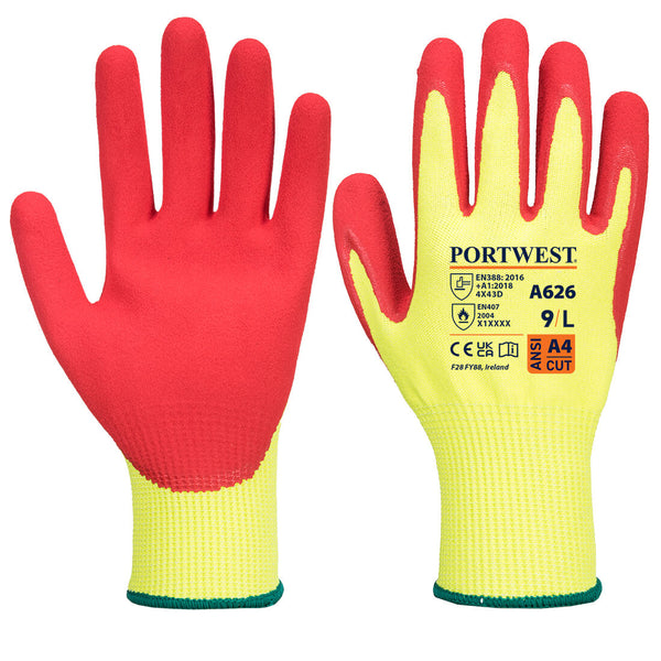 Portwest Vis-Tex Cut D13 Nitrile Glove A4, Yellow/Red, Size XL (A626Y5RXL) Each
